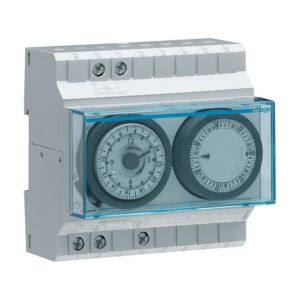 Hager Programmateur inter horaire 1 voie 24 h + 7 jours + r&eacute;serve 150h