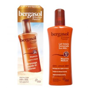 Bergasol Lait Solaire Protection Moyenne Visage et Corps SPF20 125ml