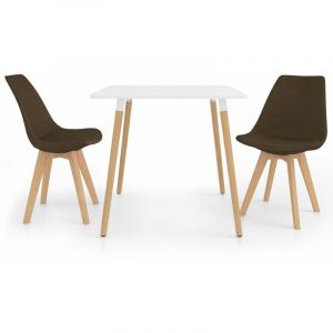 Image de VidaXL Ensemble de salle à manger 3 pcs Marron