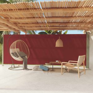 VidaXL Auvent latéral rétractable de patio 200x600 cm Rouge