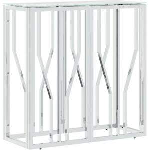VidaXL Table console 70x30x70 cm acier inoxydable et verre 350033