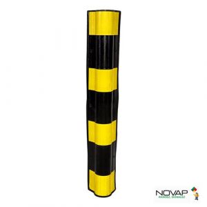 Novap Profilé de protection d'angle rétroréfléchissant en caoutchouc - 800 x 90 x 90 mm - Arrondi - Jaune/Noir - 8004033