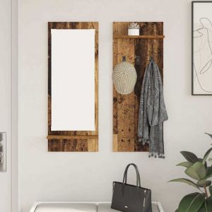 VidaXL Porte-manteau mural avec &eacute;tag&egrave;re Bois ancien 70 x 10 x 90 cm