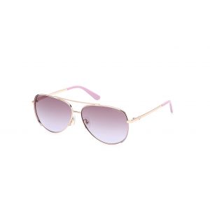 Guess Femme GU00193 59F Lunettes de soleil M&eacute;tal Beige Marron Pilote Normale