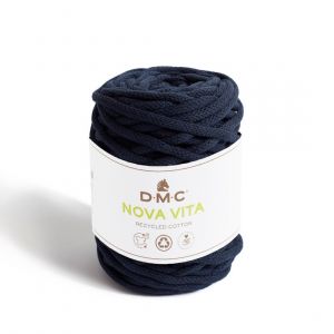 Image de Dmc Fil coton recyclé Nova Vita - Macramé, Crochet, Tricot - Bleu Marine - 250 g