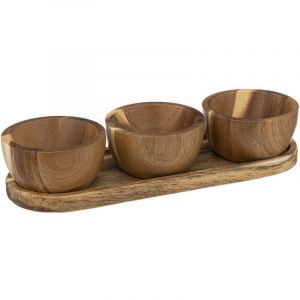 Secret de Gourmet Set Ap&eacute;ritif 4 Pi&egrave;ces "Alicante" 30cm Marron