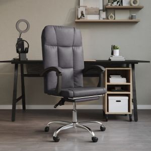VidaXL Fauteuil inclinable de bureau Gris Similicuir Grey