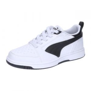 Puma Unisex Kids Rebound V6 LO AC INF Sneaker, White Black Black, 21 EU