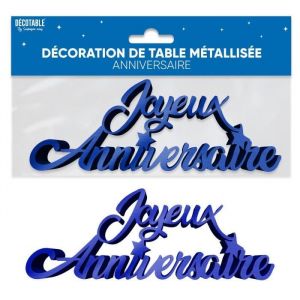 DÉCO DE TABLE ANNIVERSAIRE 19X7X2CM BLEU