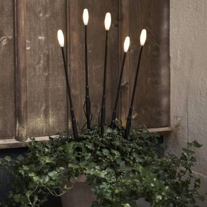 Lampes led en brochette Milky, éclairage extérieur, 5 pièces, extérieur, noir, blanc chaud, 2 m - Star Trading