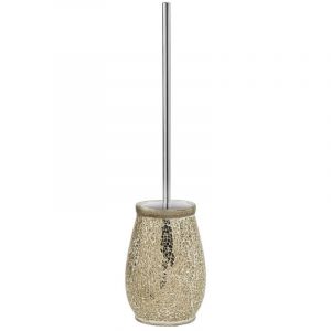 Gedy Myosotis Brosse WC en céramique et Verre, Beige, 12,5 x 12,5 x 46 cm