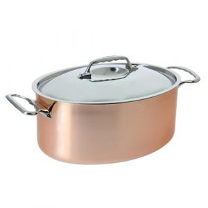 De Buyer 6426.30 -cocotte ovale cuivrinox couve 30cm 6.5l