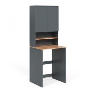 Armoire machine à laver Viktor, Anthracite/chêne doré, 68x88.2cm 2 pièces avec étagère, Vicco