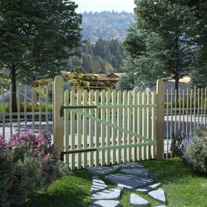 Image de VidaXL Porte de jardin en piquets Bois de pin imprégné FSC 100 x 75 cm