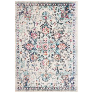 Image de Tapis de salon interieur en crème & bleu, 122 x 183 cm