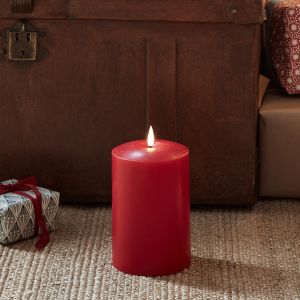 Lights4Fun Bougie Cierge Rouge TruGlow de 15 cm