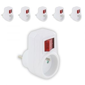 Chacon Lot de 6 prises Easy Switch On/Off 16A 3500W Blanc