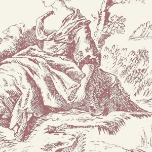 Lut&egrave;ce Toile De Jouy Rouge