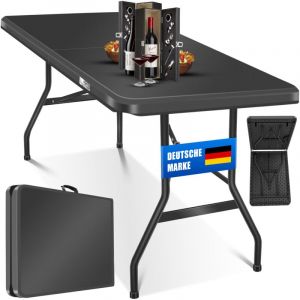 Table buffet Table pliante plastique 183x76 cm Table de camping Table de fête Table pliante de jardin Terrasse et balcon pliable Anthracite - Kesser