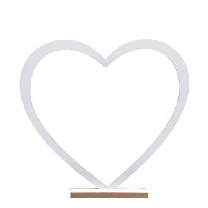 Ruedelafete Décor de table Coeur blanc en bois 25 cm