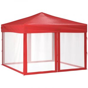VidaXL Tente de réception pliable avec parois Rouge 3x3 m Rouge