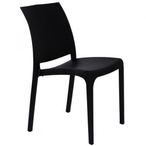 LIBEROSHOPPING.eu - LA TUA CASA IN UN CLIK Volga Chaise de Style Moderne, &eacute;l&eacute;gante, Robuste, en polypropyl&egrave;ne empilable, pour int&eacute;rieur et ext&eacute;rieur (Noir 2 Chaises)