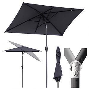 Parasol deporte inclinable balcon de jardin exterieur en aluminium, Gris