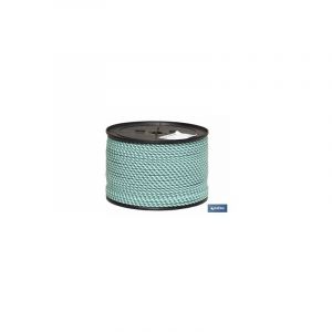 Corde Tressée Hélicoidale 8Mm 50M Blanc/Vert