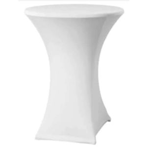 Ruedelafete Housse pour mange-debout en Spandex 110x80cm, Blanc