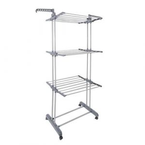 Etendoir à linge tour 3 niveaux 16 mètres d'étendage gris et blanc - - ALTOBUY