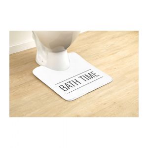 Tendance Tapis contour wc en microfibre 45 x 50 cm déco Néo rétro Blanc