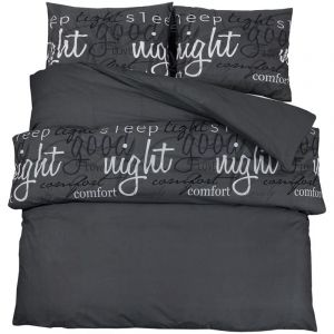 VidaXL Ensemble de housse de couette Noir 155x220 cm Coton