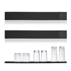 Relaxdays Égouttoir pour Faire sécher la Vaisselle, Lot de 2, avec Picots, comptoir et éviter, 60 x 8 cm, Noir