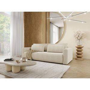 Meublesline Tendencio - Canapé 3 places curia en tissu anti tâche hydrophobe Beige