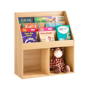 Sobuy Biblioth&egrave;que Enfant &Eacute;tag&egrave;re &agrave; Livres pour Enfants &Eacute;tag&egrave;re de Rangement pour Chambre d'Enfant Porte-revues avec 3 &Eacute;tag&egrave;res et 2 Compartiments