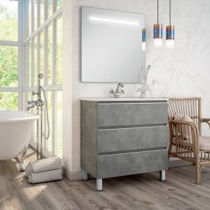 Cosyneo - Meuble de salle de bain - PALMA et miroir Led STAM - 100cm