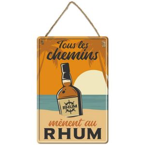 Ruedelafete Plaque M&eacute;tal Tous les Chemins 20x30cm