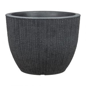 Scheurich Pot à plantes « Barceo », plastique (Ø 30 cm, hauteur 22 cm, noir)