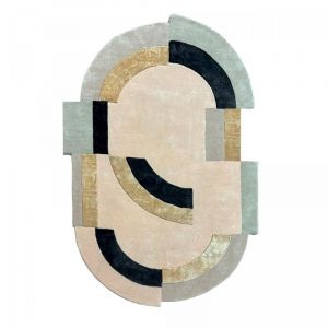 Tapis salon De haute qualité forme original diametre 160 rolin multicolore, tapis en laine et viscose pour un aspect doux et soyeux