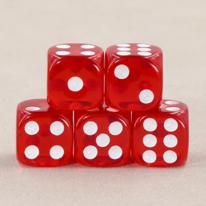 Epic forge Lot de 5 Dés 6 Faces - Rouge Transparent