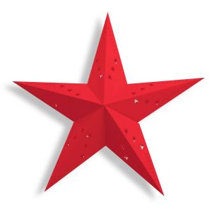 Ruedelafete Lanterne &eacute;toile rouge, 60 cm