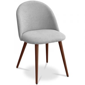 Chaise de salle &agrave; manger Evelyne Premi Pi&egrave;tement fonc&eacute; Gris clair