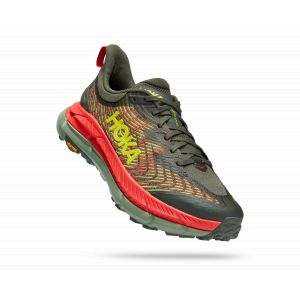 Image de Hoka Mafate Speed 4 Chaussures pour Homme en Thyme/Fiesta Taille 44 | Comp&eacute;tition
