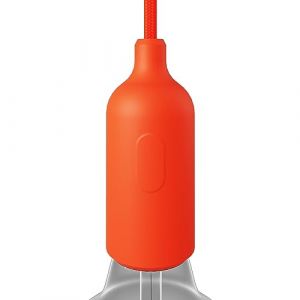 Creative cables - Kit Douille E27 en Silicone avec Interrupteur et Serre-câble dissimulés - Orange