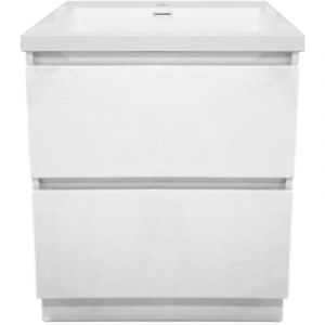 Image de Alterna MEUBLE SOUS VASQUE PRIMEO 70 CM AU SOL 2 TIROIRS BLANC