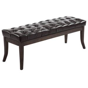 Banc Ramses similicuir antique foncé marron 150 cm