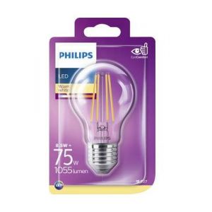 Philips LED E27 Lighting 64896100 EEC A++ (A++ - E) forme standard 8.5 W = 75 W blanc chaud (Ø x L) 6 cm x 6 cm non dimmable 1 pc(s)