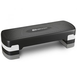 Hop-Sport Step Fitness HS-PP033AS, Stepper Aérobic Exercice ou Gymnastique, Hauteur réglable 3 niveaux, max. 350 kg, Blanc