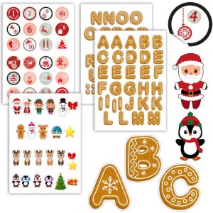 Dunedesign - Stickers Numero Calendrier de l'Avent Autocollant Chiffre 1 a 24 Chiffres Noël
