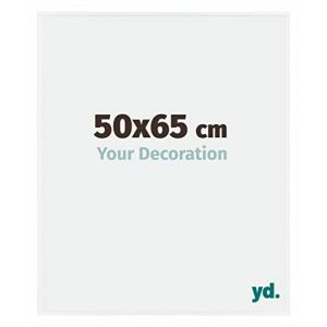 Your Decoration - 50x65 cm - Cadre Photo en Plastique Avec Verre acrylique - Anti-Reflet - Excellente Qualité - Blanc Brillant - Cadre Decoration